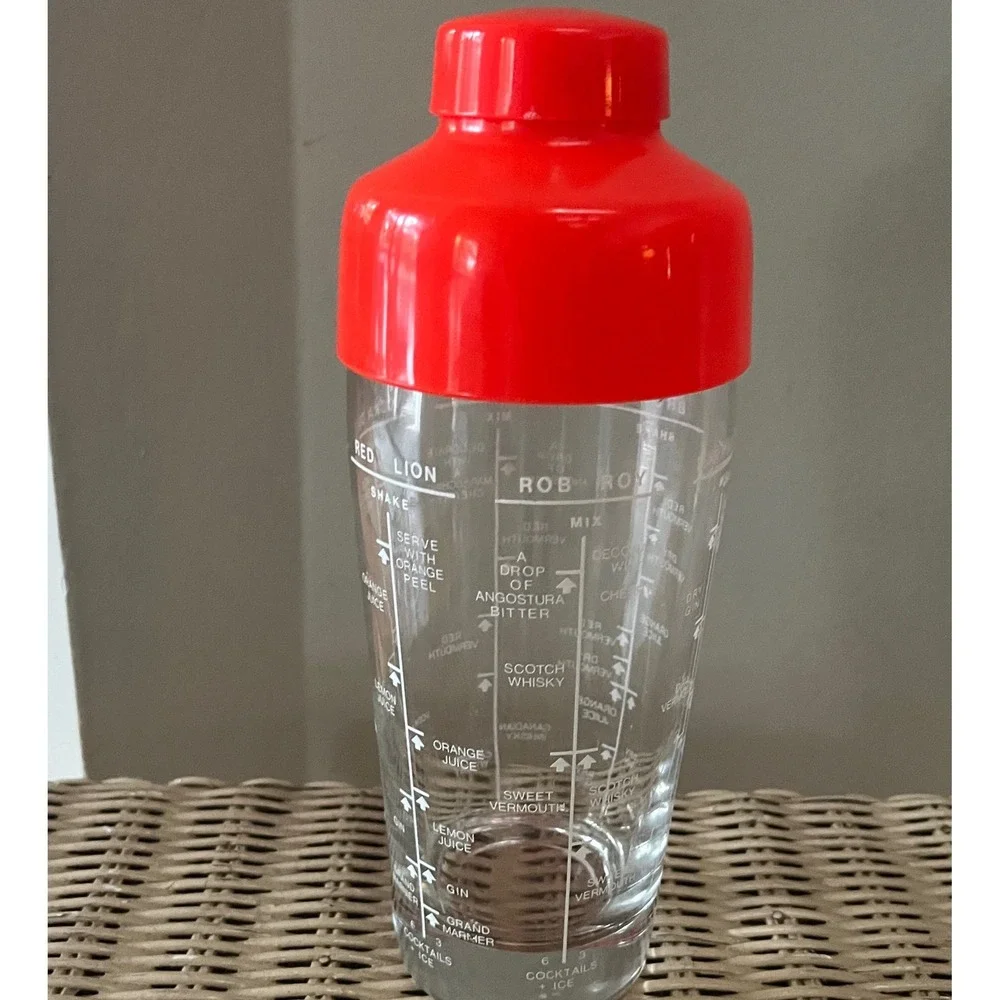 Vtg 1960s Mid-Century Italian Glass Recipe Cocktail Shaker Barware Per Alimenti